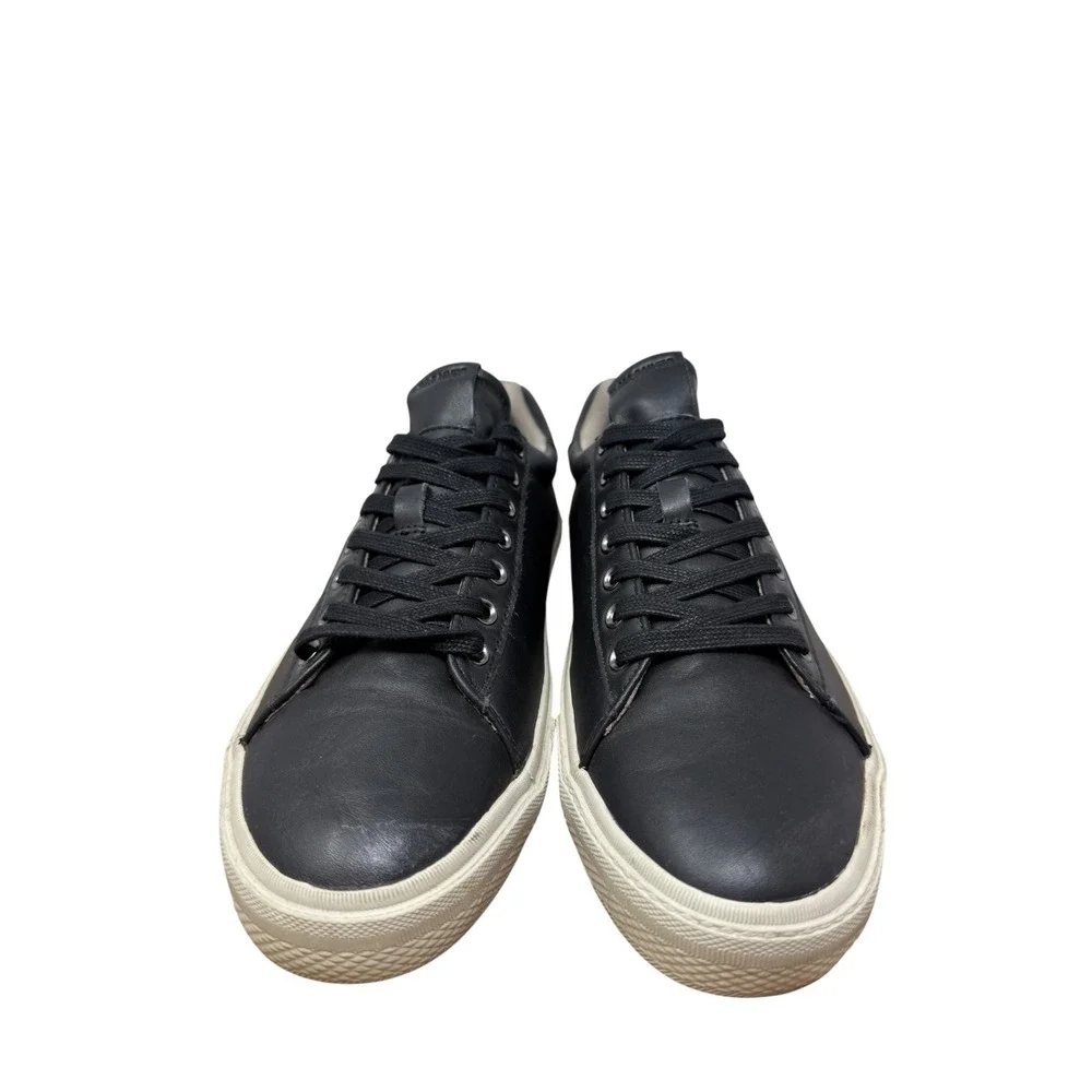 AllSaints Underground LT Sneaker Mens 9 Black Leather Low Top Logo Trainers
